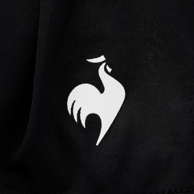 【LE COQ SPORTIF 公雞】高爾夫系列 女款黑色基本款圓領冷感彈性透氣內搭衣 QLT2K132