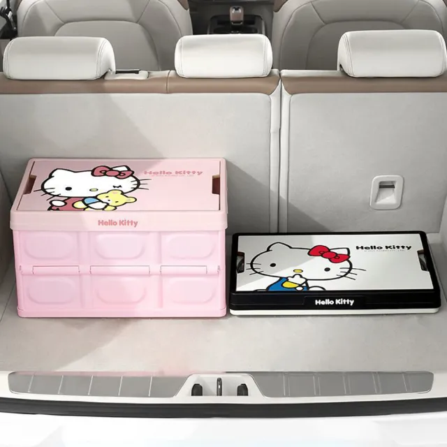 【HELLO KITTY】凱蒂貓百變露營桌板車用折疊收納箱
