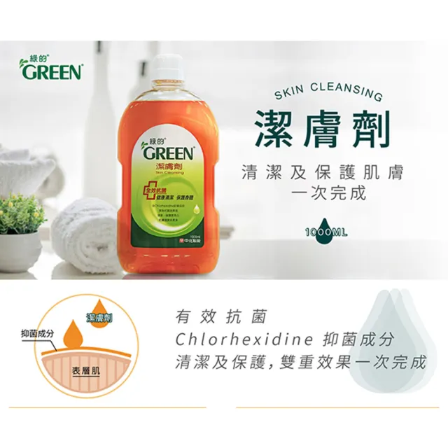 【Green 綠的】潔膚劑1000ml