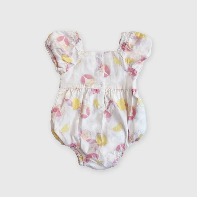 【GAP】嬰兒裝 純棉方領無袖包屁衣-白色印花(452275)