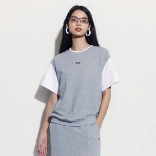 【GAP】女裝 Logo圓領短袖T恤-灰色(537088)