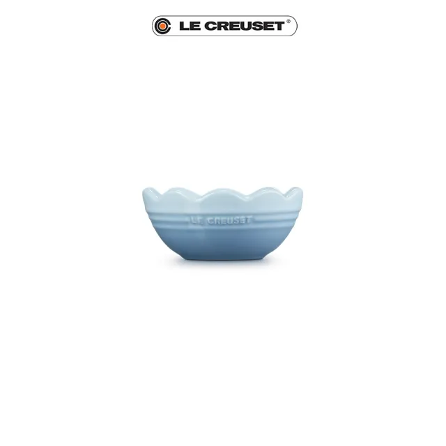 【Le Creuset】瓷器蕾絲花型碗14cm(海岸藍)