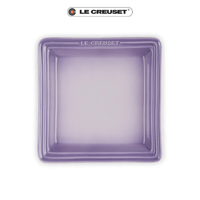 【Le Creuset】瓷器正方盤 21cm(淡粉紅/藍鈴紫/迷霧灰 3色選1)
