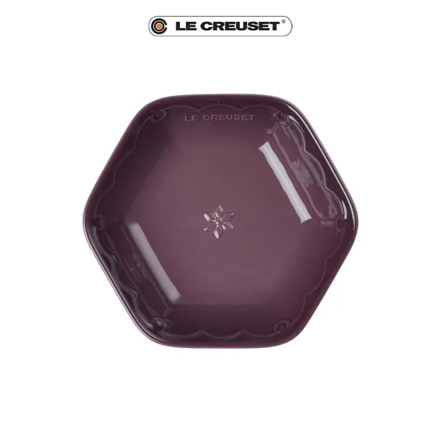 【Le Creuset】瓷器雪藏時光系列六角深盤21cm(珠光白/無花果/貝殼粉 3色選1)