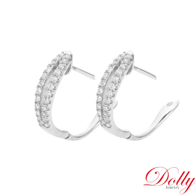 【DOLLY】0.30克拉 輕珠寶18K金鑽石耳環
