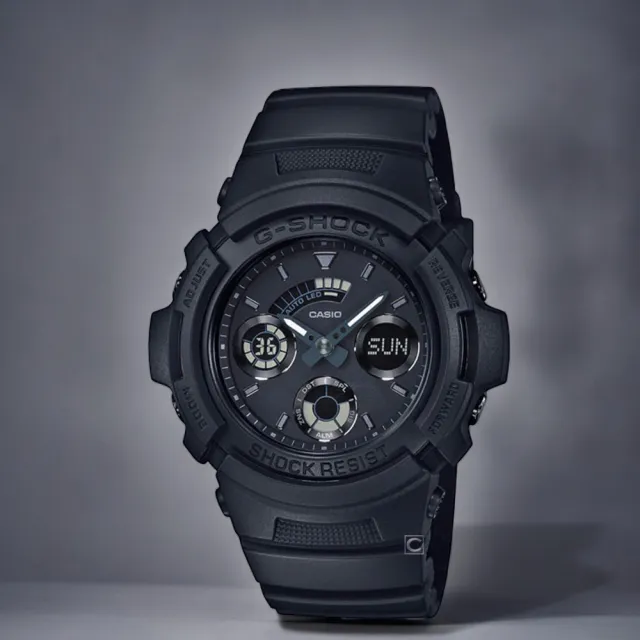 【CASIO 卡西歐】G-SHOCK 防水錶 運動錶 手錶 指針錶(AW-591BB-1A_黑色)