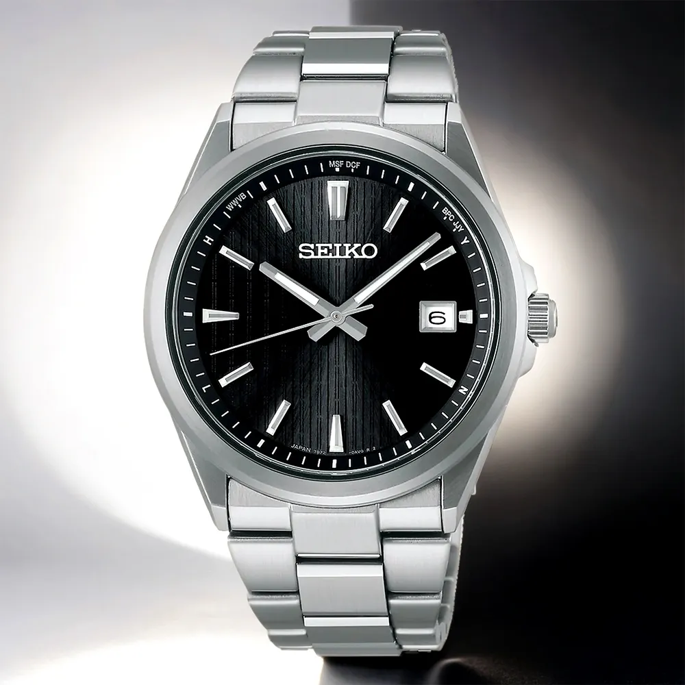 【SEIKO 精工】經典太陽能電波手錶-39.8mm 送6入手錶收藏盒(SBTM351J/7B72-0AK0D)