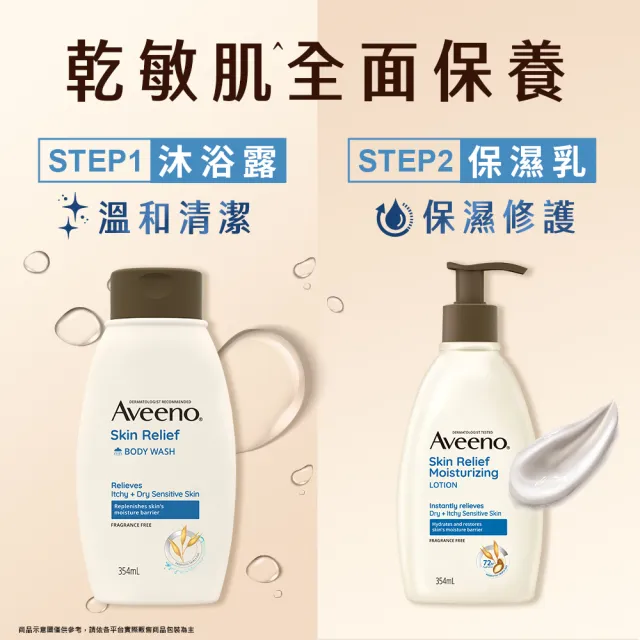 【Aveeno 艾惟諾】超值2入組-燕麥高效舒緩沐浴露(354ml)