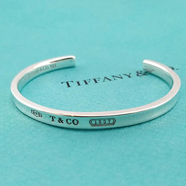 【Tiffany&Co. 蒂芙尼】1837系列-925純銀Cuff手環手鐲