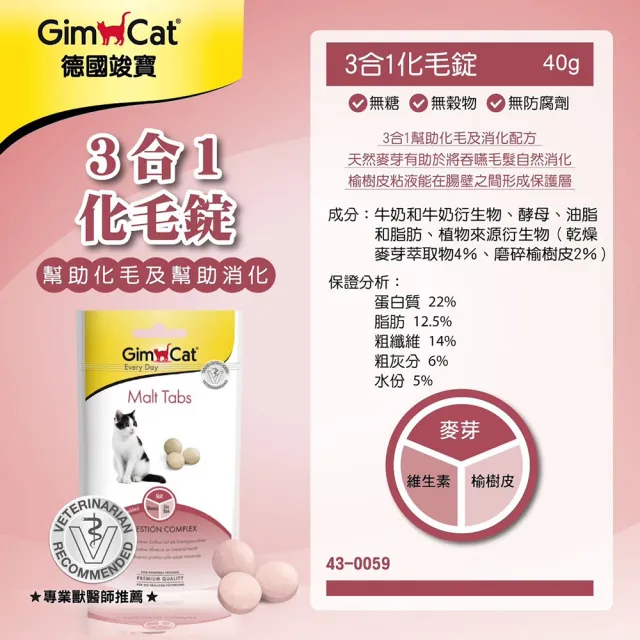 【Gimpet 竣寶】三合一系列//化毛錠(40g 保護腸胃黏膜)