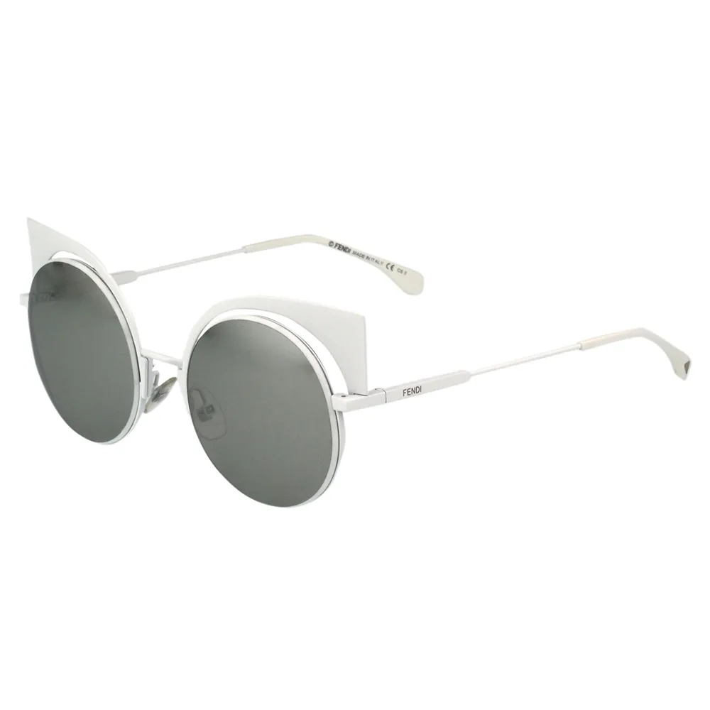 【FENDI 芬迪】-廣告主打 水銀鏡面 太陽眼鏡FF0177S(白色)