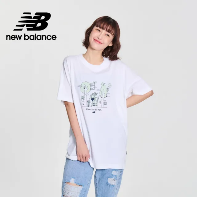 【NEW BALANCE】NB 趣味插圖短袖上衣_男性_白/灰色任選_MT41912AG_MT41912WT(美版 版型偏大)