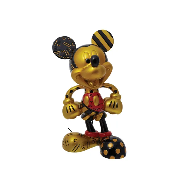 【Enesco】精品家飾 Disney 迪士尼 Romero Britto系列 限定金色米奇NLE居家擺飾 大塑像 紅色