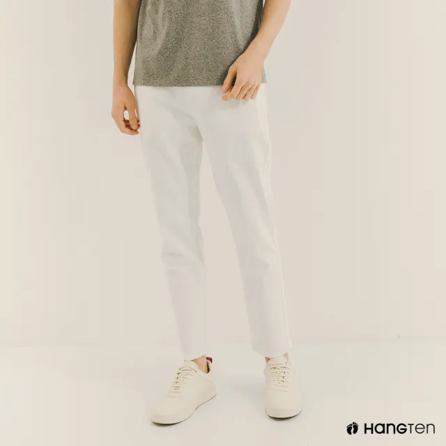 【Hang Ten】男女裝-涼感修身鬆緊腰頭口袋款丹寧褲(多款選)
