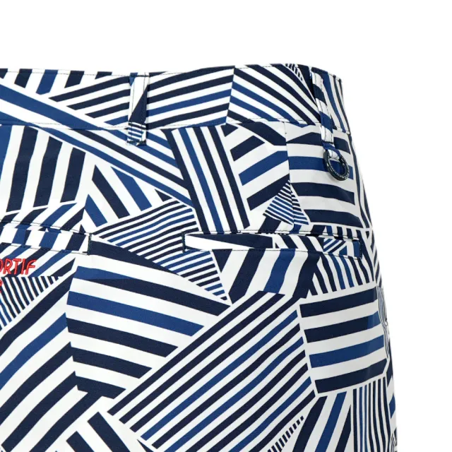 【LE COQ SPORTIF 公雞】高爾夫系列 女款藏青色幾何學風格法式運動防曬短裙 QLT8J705