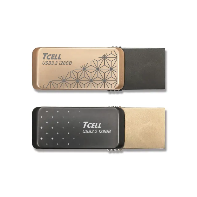 【TCELL 冠元】2入組-Type-C USB3.2 128GB 雙介面OTG大正浪漫隨身碟