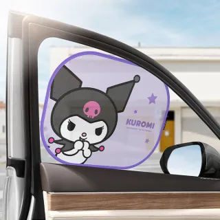 【SANRIO 三麗鷗】酷洛米大耳狗美樂蒂凱蒂貓車用遮陽簾車窗式遮陽板2入(車窗遮陽防曬 隔熱紗窗)