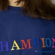 【Champion】官方直營-純棉寬版落肩彩色LOGO刺繡短袖TEE-女(深藍色)