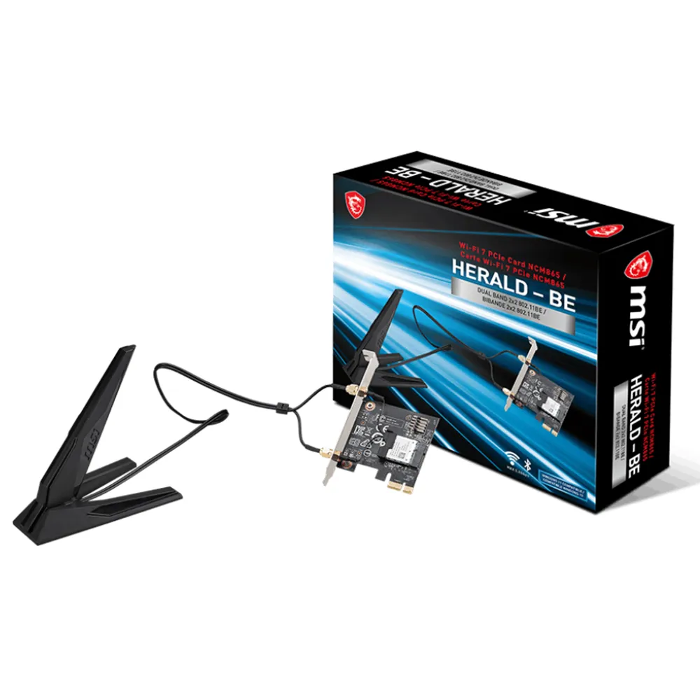 【MSI 微星】HERALD-BE NCM865 WiFi 7 三頻無線網卡(320 MHz/藍牙5.4)