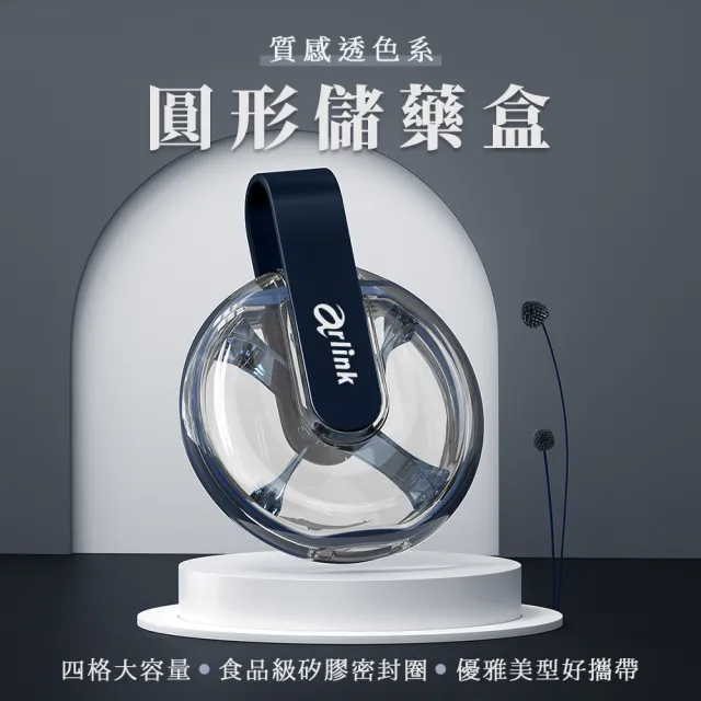 【Arlink】4格隨身保健盒 小巧體積 方便攜帶(藥盒/小藥盒/藥盒分裝盒/防潮藥盒/密封盒/藥罐/分藥盒T13)