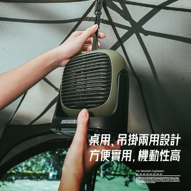 【樂活不露】510W PTC電暖器 HT-500WB黑色/HT-500WS沙色/HT-500WG軍綠色(桌用/吊掛 露營用 PTC陶瓷加熱)