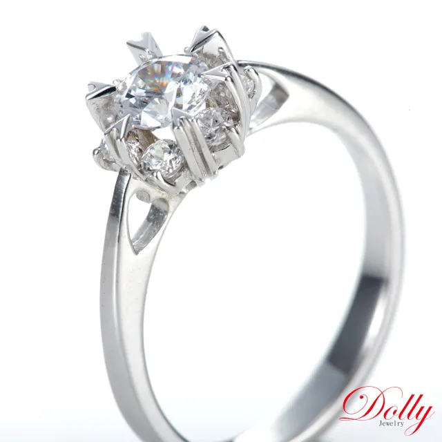 【DOLLY】0.50克拉 求婚戒完美車工18K金鑽石戒指(037)