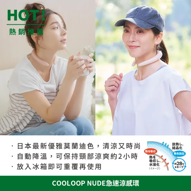 【台隆手創館】日本COOLOOP NUDE急速涼感環(降溫頸圈 涼感巾 涼感頸圈)