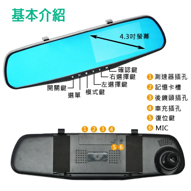 【勝利者】K8 前後雙鏡1080P後視鏡型GPS測速提醒行車紀錄器