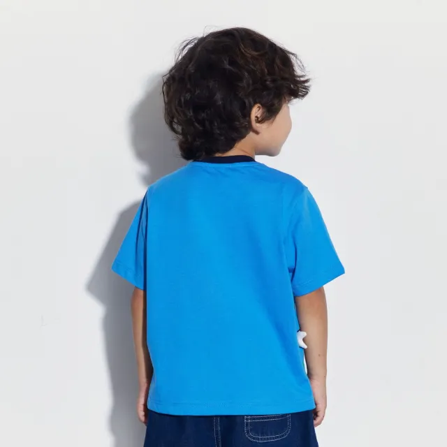 【GAP】男幼童裝 Logo純棉趣味印花圓領短袖T恤-藍色(465402)