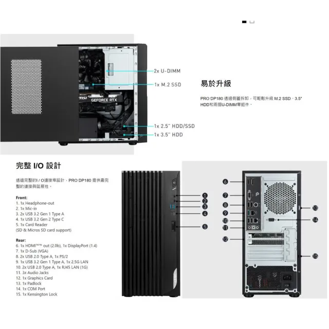 【MSI 微星】Office2021組★i5 GT1030獨顯電腦(PRO DP180 13RK-034TW/i5-13400F/8G/512G SSD/GT1030/W11)