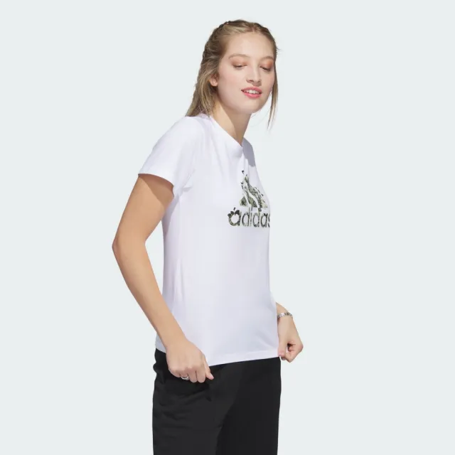 【adidas 官方旗艦】LOGO 短袖上衣 女 H52233