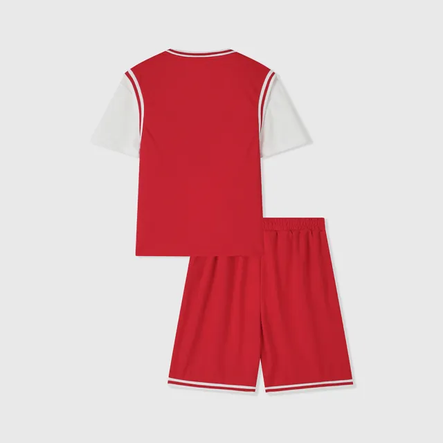 【GAP】男童裝 Logo印花圓領短袖短褲家居套裝-紅色(890520)