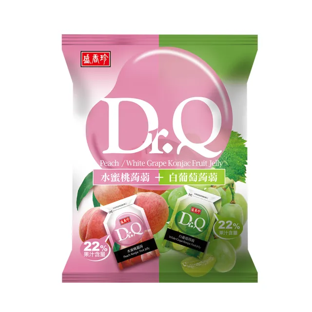【盛香珍】DR.Q雙味蒟蒻420g/包(水蜜桃+白葡萄/哈密瓜+蘋果-內約21小包)