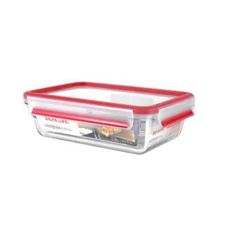 【Tefal 特福】新一代無縫膠圈密封防漏耐熱玻璃保鮮盒/便當盒1.1L(膠條免拆洗)