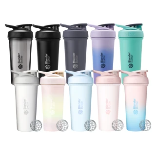 【Blender Bottle】Sleek不鏽鋼｜按壓式防漏搖搖杯25oz/740ml(BlenderBottle/Strada/運動水壺/冰霸杯)