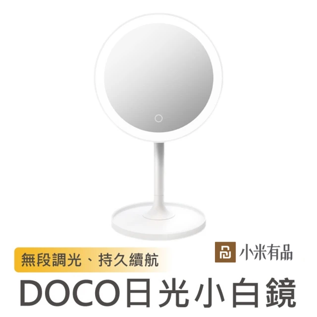 小米有品 DOCO LED美妝日光小白鏡 標準版 HZJ001(簡約白)