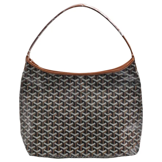 【GOYARD 高雅德】經典HOBO BAG系列印花防水帆布單肩背購物包(黑/棕色)『entrupy安心購』