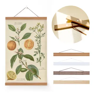 【菠蘿選畫所】磁性木質掛軸-40cm(多尺寸/磁鐵掛畫桿/海報夾/壁畫/畫軸/畫布夾/24h快速出貨/可開發票)