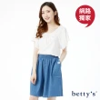 【betty’s 貝蒂思】網路獨賣★跳色壓線涼爽舒適牛仔寬褲(共二色)