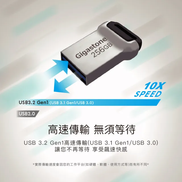 【GIGASTONE 立達】256GB USB3.2 鋅合金輕巧耐用隨身碟 UD-3400(256G USB3.2 高速隨身碟)