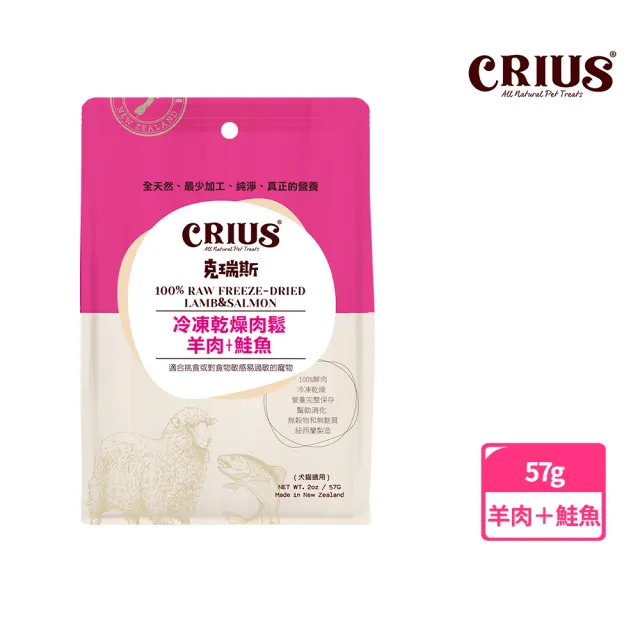 【CRIUS 克瑞斯】天然紐西蘭寵物肉鬆-七種可選