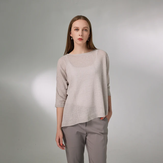 giordano ladies 24SS_不對稱設計針織上衣(02354042)