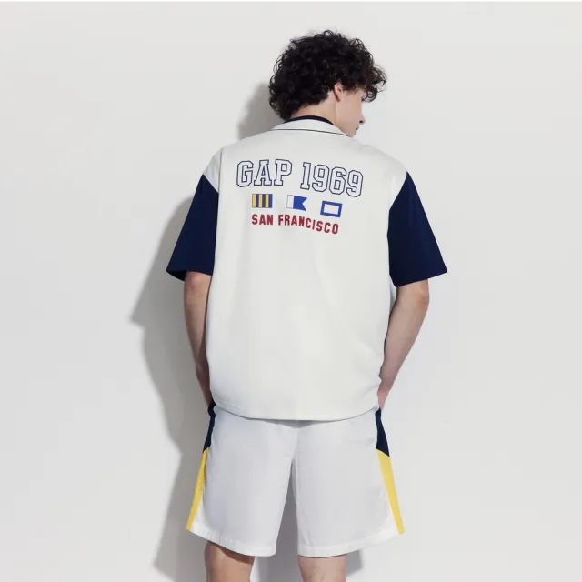 【GAP】男裝 Logo印花圓領短袖T恤-海軍藍(496384)