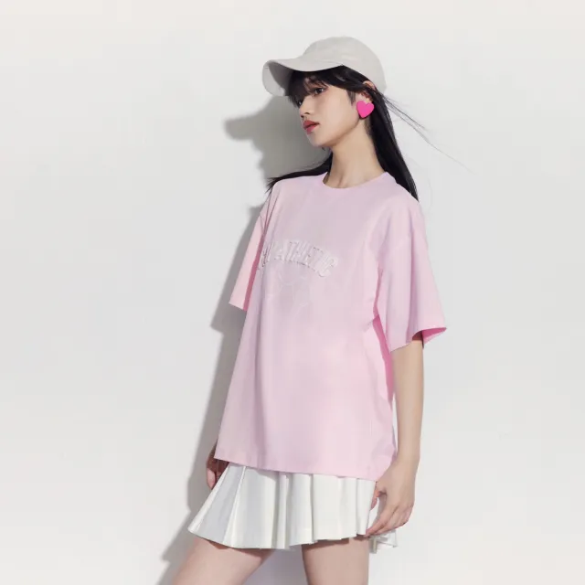 【GAP】女裝 Logo純棉小熊印花圓領短袖T恤 親膚系列-淡紫色(465239)