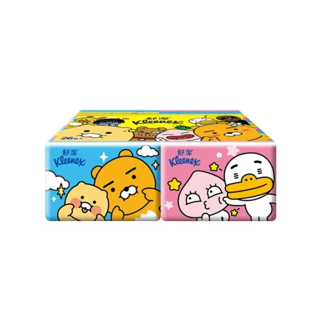 【Kleenex 舒潔】Kakao Friends面紙袖珍包10抽*26包*4串