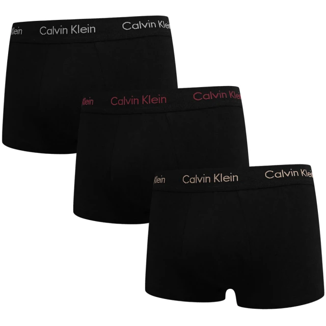 Calvin Klein 凱文克萊Calvin Klein 凱文克萊 三入組 Cotton Stretch 棉質彈性舒適 四角褲/平口褲/CK內褲(09黑三色帶)