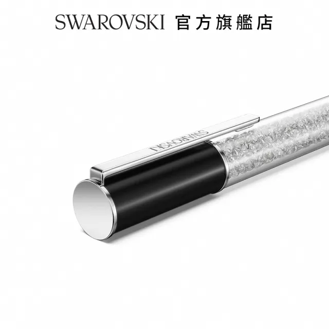 【SWAROVSKI 施華洛世奇】Crystalline Lustre 圓珠筆 黑色 鍍白金色