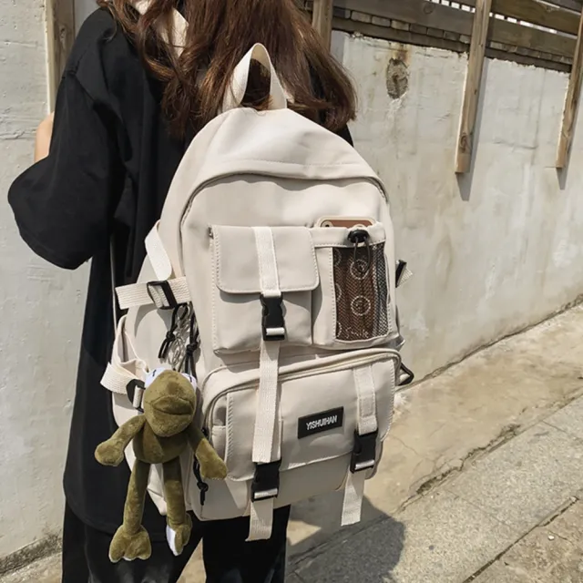 【Nil】雙11 休閒旅行大容量雙肩包 多用途韓版男女學生書包 收納用品帆布後背包