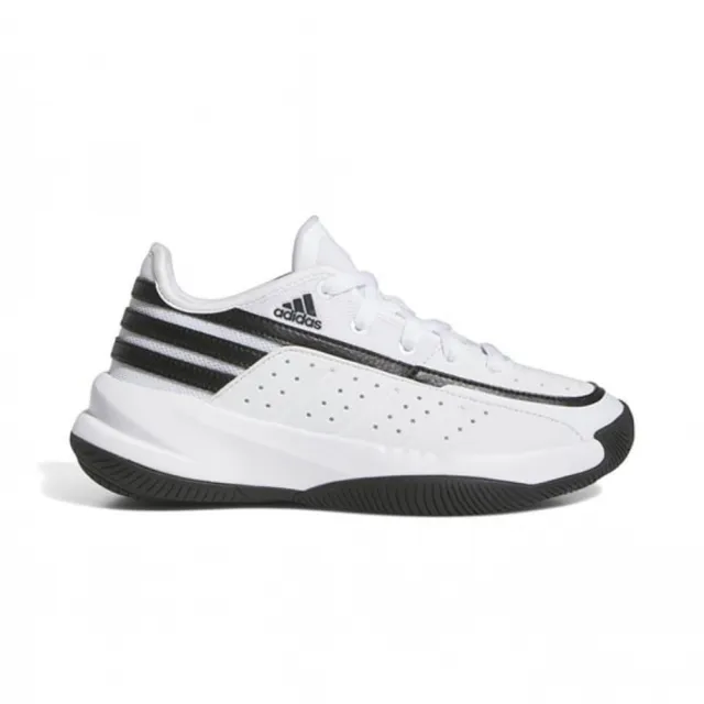 【adidas 愛迪達】籃球鞋 女鞋 大童 運動鞋 包覆 緩震 FRONT COURT J 白黑 ID8597