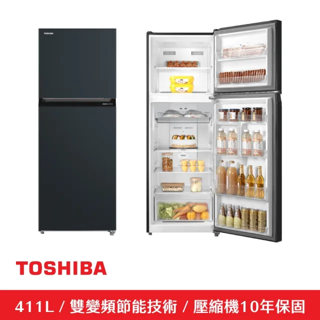 【TOSHIBA 東芝】411公升一級能效雙門變頻冰箱(GR-RT411WE-PMT（52E）)